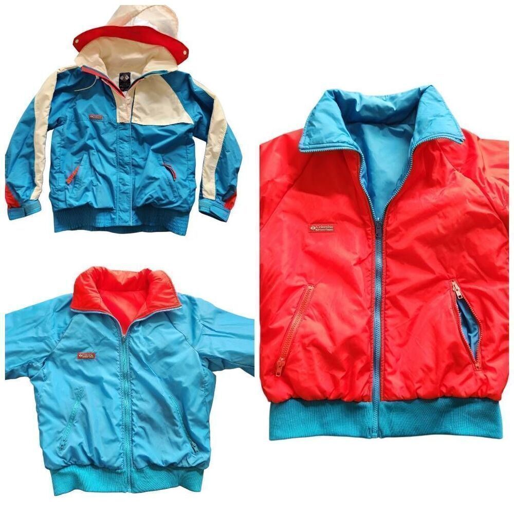 Columbia 90s retro Double layer reversible winter jacket hoodie puffer windbreak